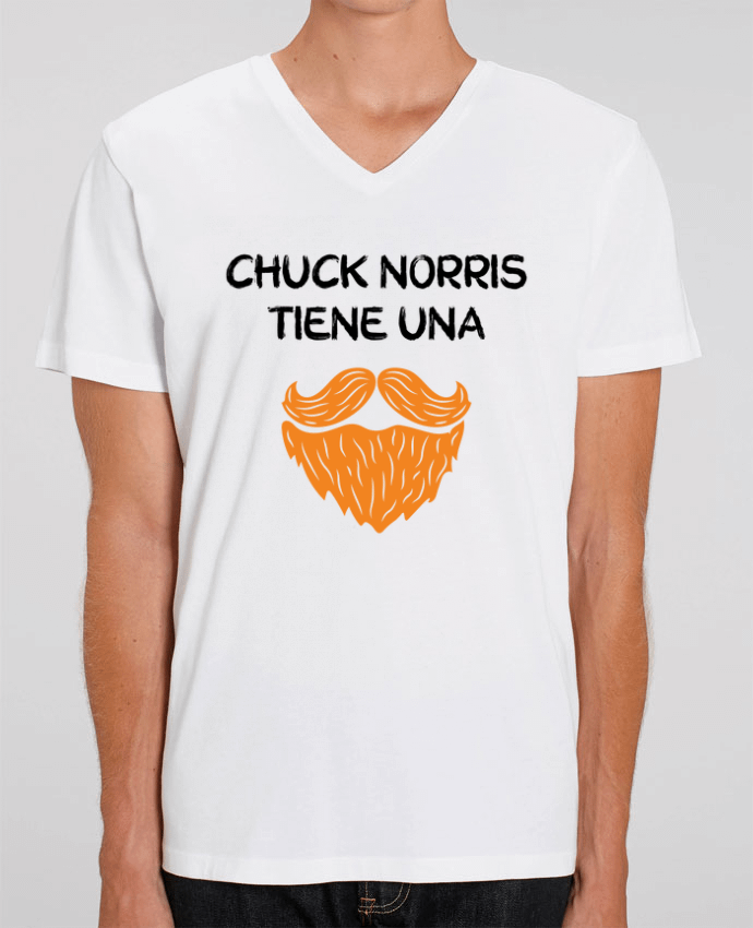 Men V-Neck T-shirt Stanley Presenter Chuck Norris - Barba by tunetoo