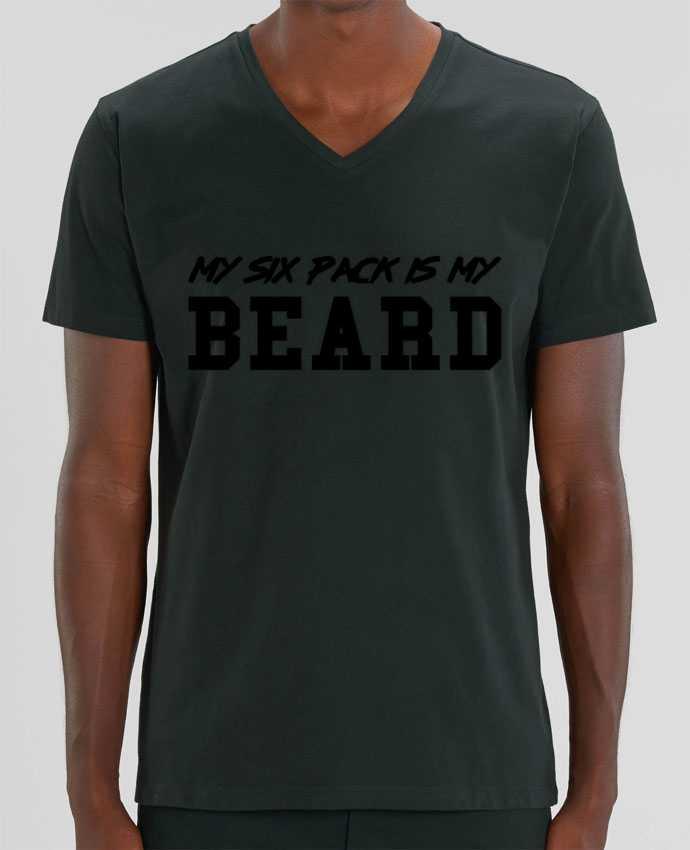 Tee Shirt Homme Col V Stanley PRESENTER My six pack is my beard by tunetoo