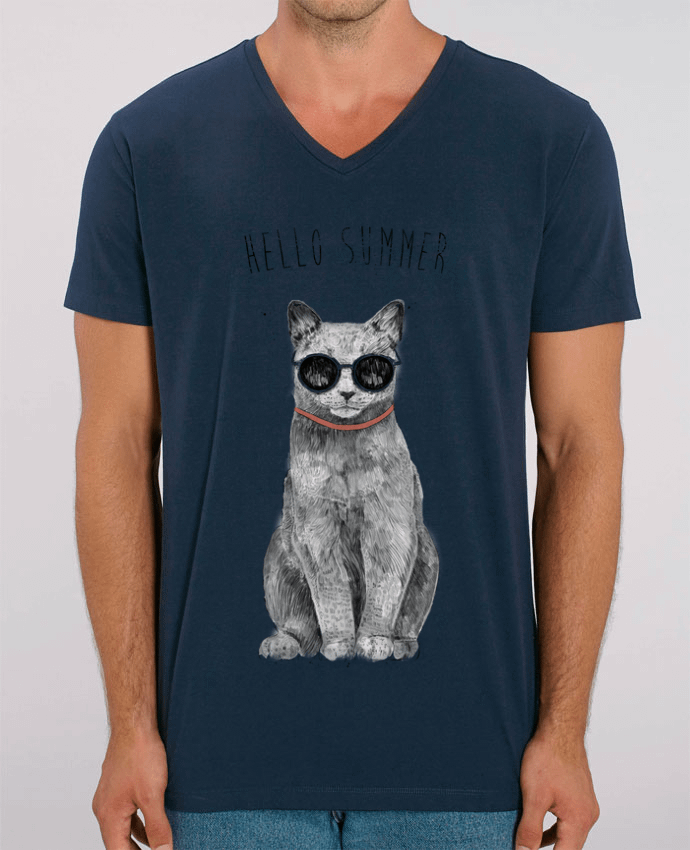 Men V-Neck T-shirt Stanley Presenter Hello Summer by Balàzs Solti