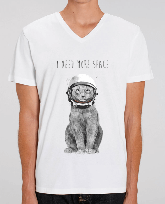 Men V-Neck T-shirt Stanley Presenter I need more space by Balàzs Solti