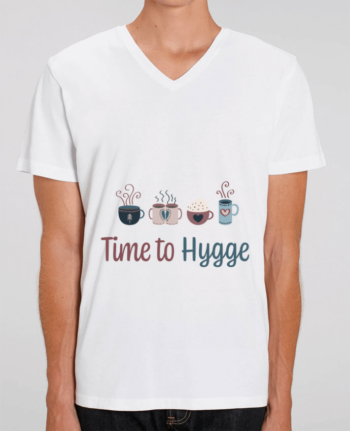 Men V-Neck T-shirt Stanley Presenter Time to Hygge by lola zia