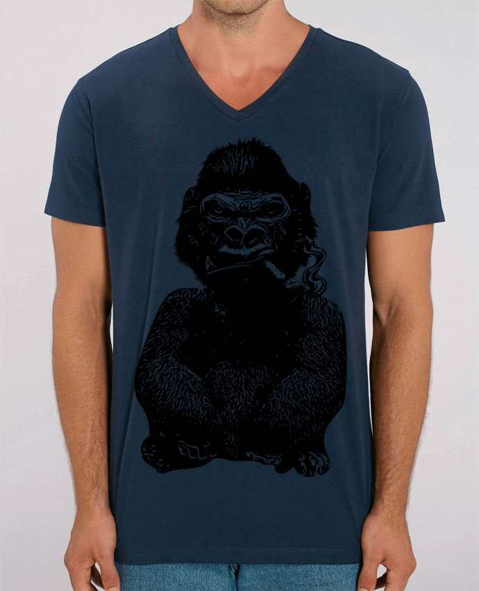 Men V-Neck T-shirt Stanley Presenter Gorille by David