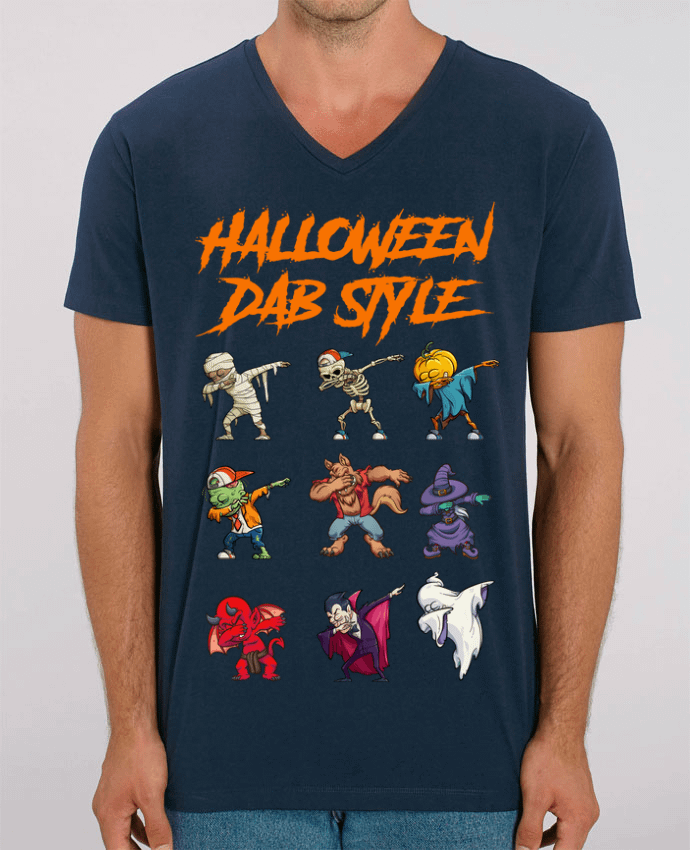 Tee Shirt Homme Col V Stanley PRESENTER HALLOWEEN DAB STYLE by fred design