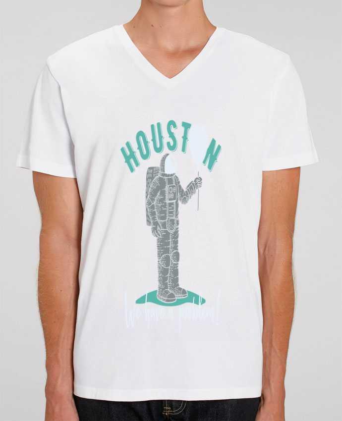 Camiseta Hombre Cuello V Stanley PRESENTER Astronaut Houston por Perfect designers