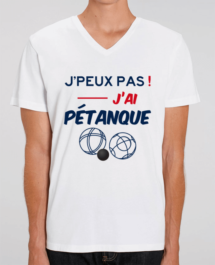 Men V-Neck T-shirt Stanley Presenter J'peux pas j'ai pétanque - J'peux pas je joue aux boules by sicool