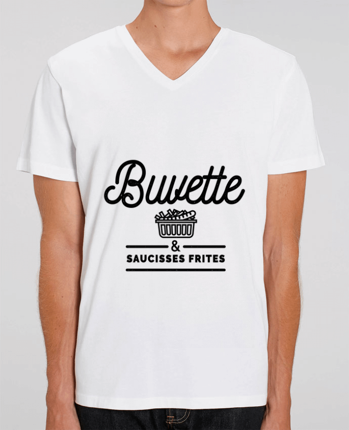 Camiseta Hombre Cuello V Stanley PRESENTER Buvette et Saucisse frites por Rustic