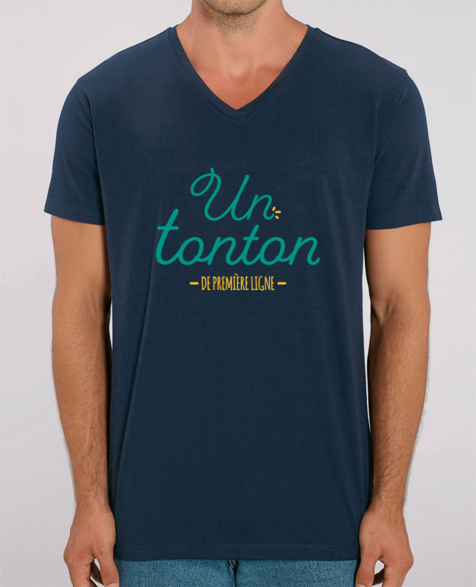 Men V-Neck T-shirt Stanley Presenter Un tonton de première ligne by tunetoo