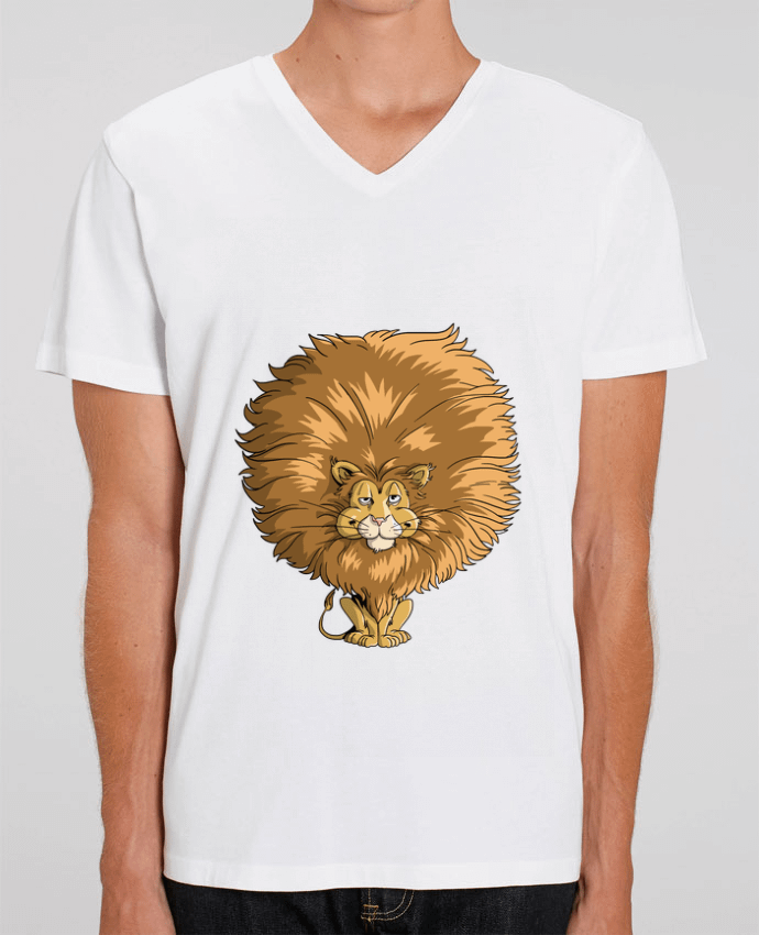 Men V-Neck T-shirt Stanley Presenter Lion à grosse crinière by Tomi Ax - tomiax.fr