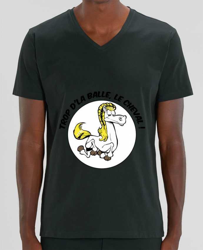 Men V-Neck T-shirt Stanley Presenter Trop d'la balle, le cheval by Tomi Ax - tomiax.fr