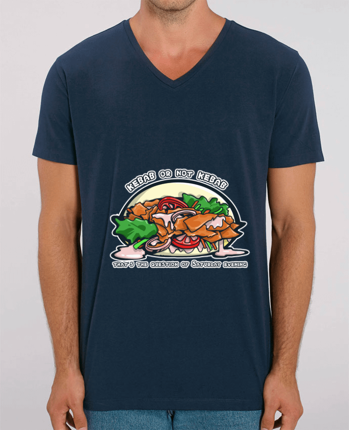 Tee Shirt Homme Col V Stanley PRESENTER Kebab or not Kebab ? by Tomi Ax - tomiax.fr