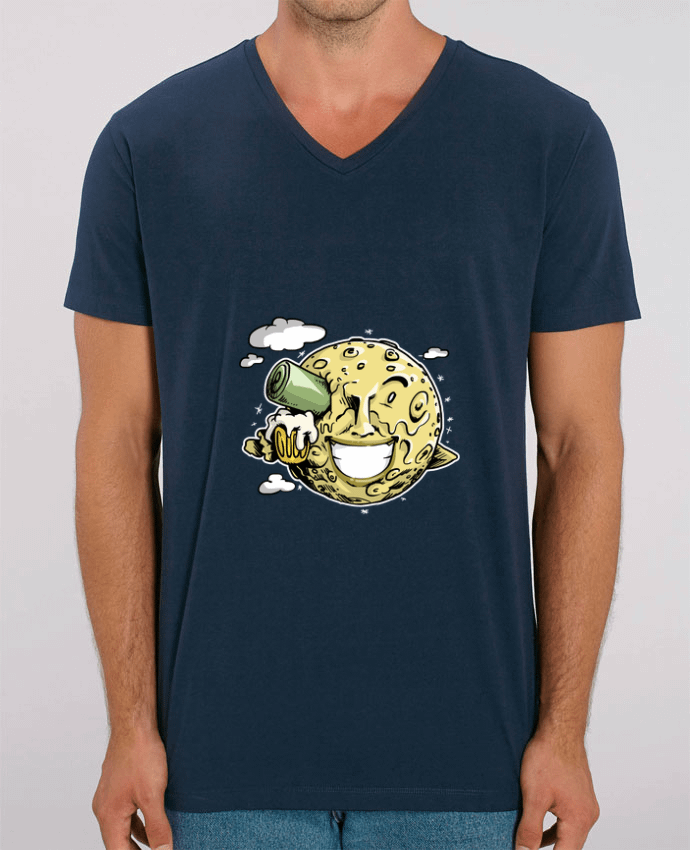 Men V-Neck T-shirt Stanley Presenter Lune & bière by Tomi Ax - tomiax.fr