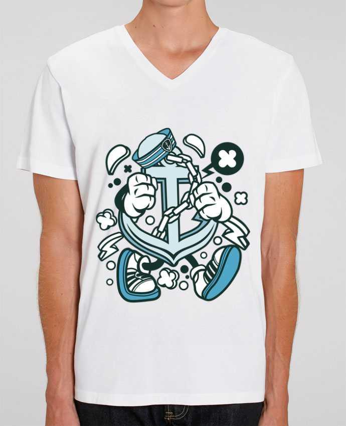 Men V-Neck T-shirt Stanley Presenter Ancre de bateau Cartoon | By Kap Atelier Cartoon by Kap Atelier
