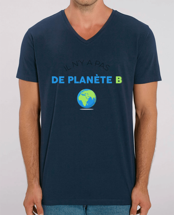 Men V-Neck T-shirt Stanley Presenter Il n'y pas de planète B by tunetoo