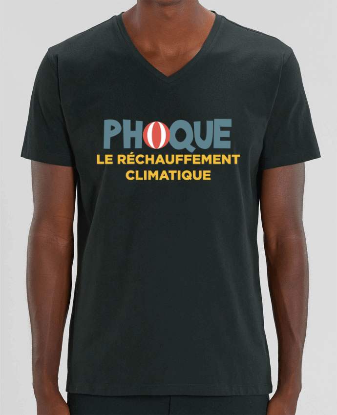 Tee Shirt Homme Col V Stanley PRESENTER Phoque le réchauffement climatique by tunetoo
