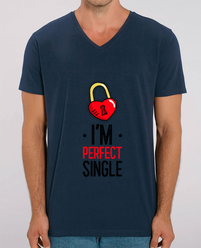 Tee Shirt Homme Col V Stanley PRESENTER I'am Perfect Single by Sweet Birthday