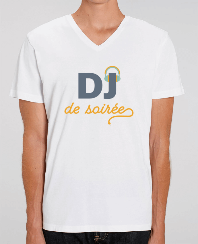 Men V-Neck T-shirt Stanley Presenter DJ de soirée by tunetoo
