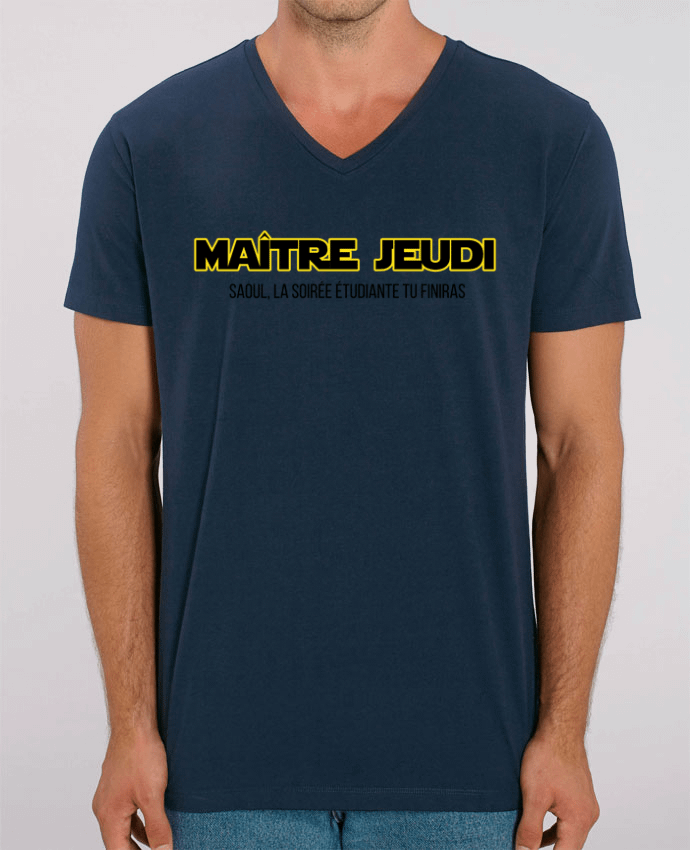 Men V-Neck T-shirt Stanley Presenter Maître jeudi by tunetoo