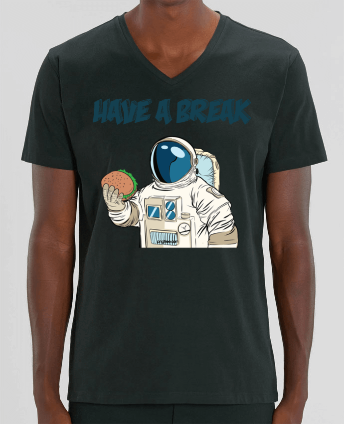 Men V-Neck T-shirt Stanley Presenter astronaute - have a break by jorrie