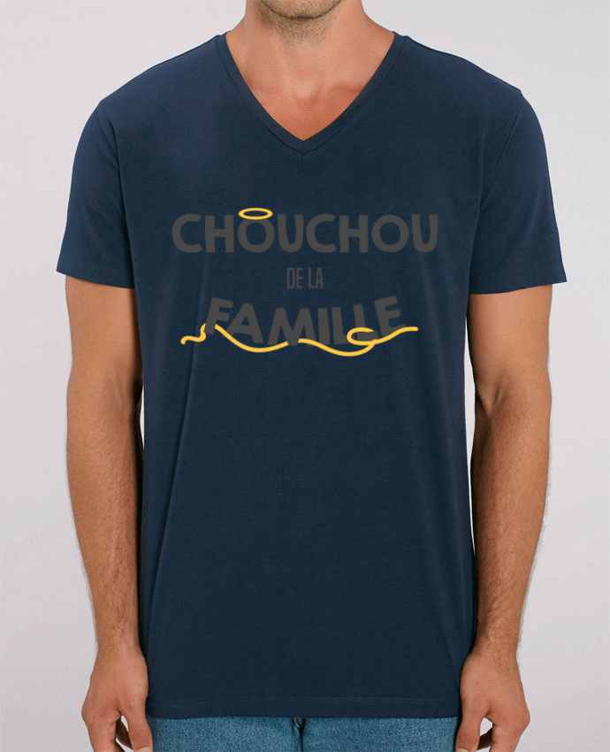 Tee Shirt Homme Col V Stanley PRESENTER Chouchou de la famille by tunetoo