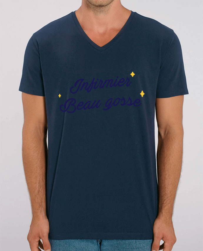 Men V-Neck T-shirt Stanley Presenter Infirmier beau gosse by tunetoo