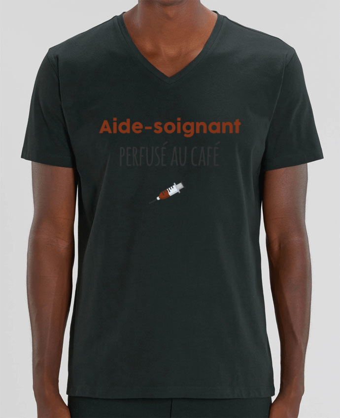 T-shirt homme Aide-soignant perfusé au café par tunetoo