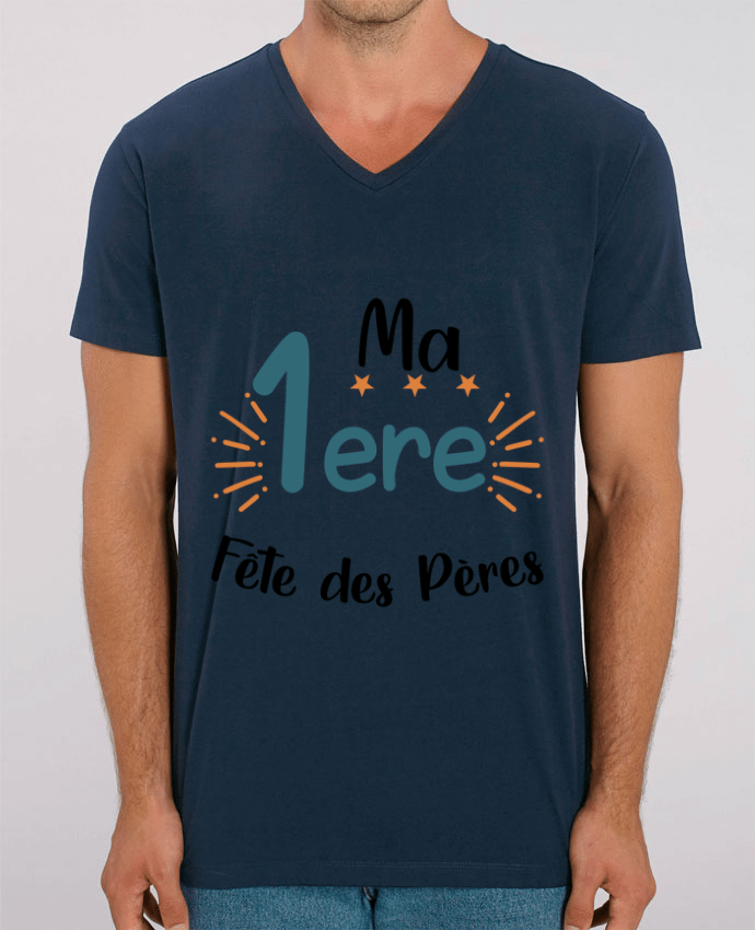Men V-Neck T-shirt Stanley Presenter Ma 1ere Fête des Pères by CREATIVE SHIRTS