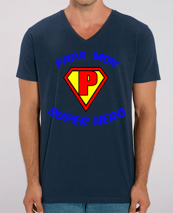 Camiseta Hombre Cuello V Stanley PRESENTER Papa mon super héro - Fêtes des pères por CREATIVE SHIRTS