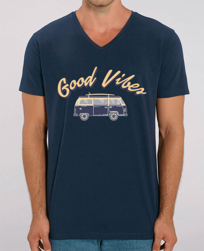 Tee Shirt Homme Col V Stanley PRESENTER Good vibes - surf by tunetoo