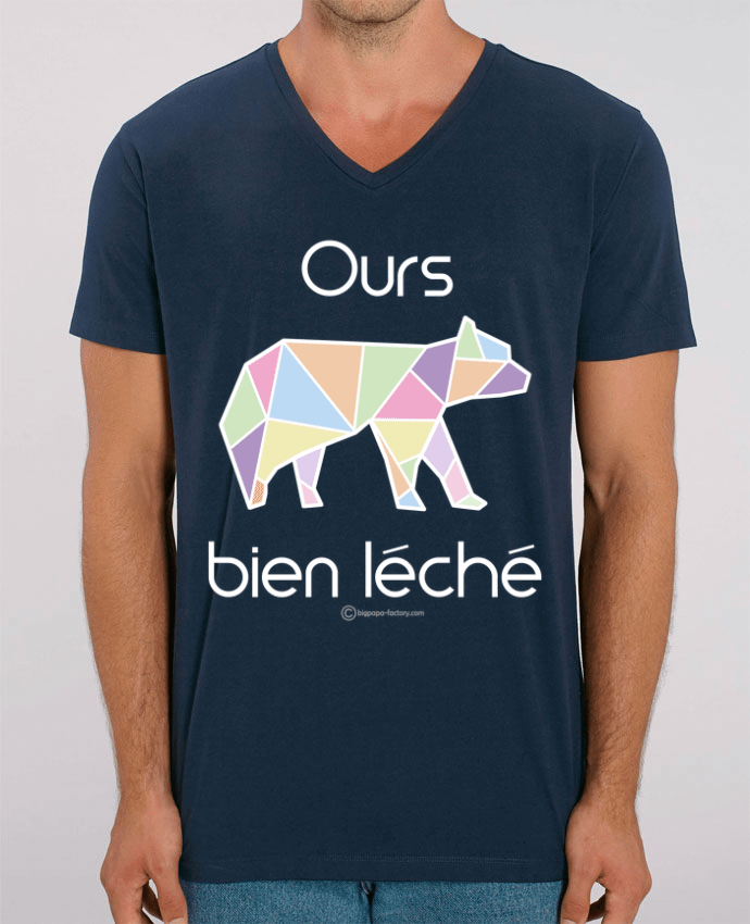 Men V-Neck T-shirt Stanley Presenter Ours bien léché - modèle pour t-shirt foncé by bigpapa-factory
