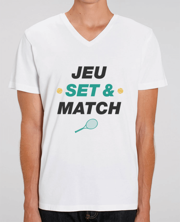 Men V-Neck T-shirt Stanley Presenter Jeu Set & Match by tunetoo