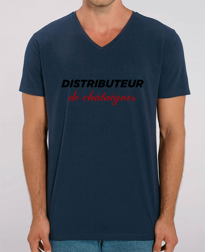 Tee Shirt Homme Col V Stanley PRESENTER Distributeur de châtaignes - Rugby by tunetoo