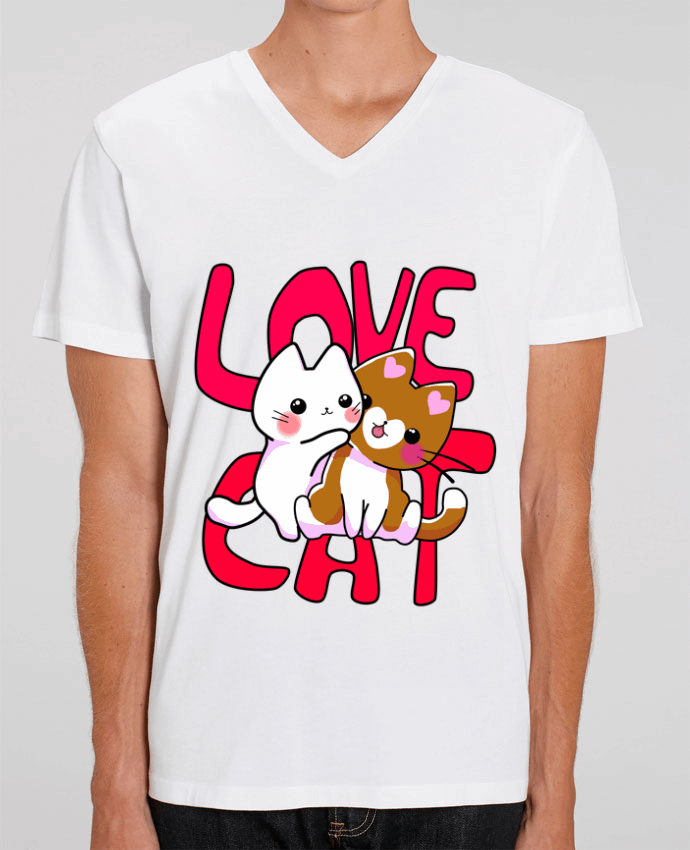 Tee Shirt Homme Col V Stanley PRESENTER Amor de Gato by MaaxLoL