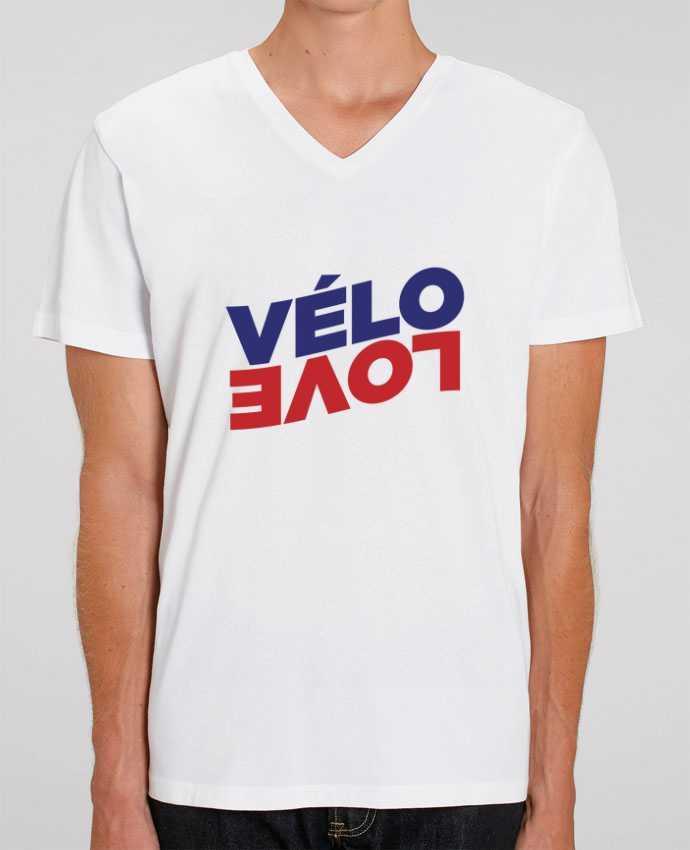 Men V-Neck T-shirt Stanley Presenter Vélo Love by tunetoo