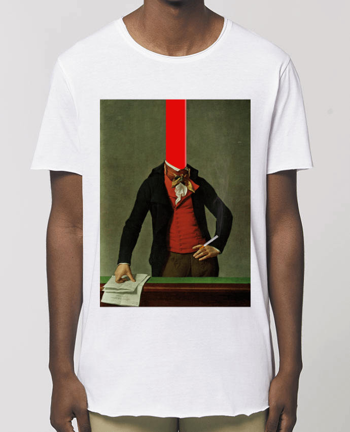 Men\'s long t-shirt Stanley Skater The red stripe in the head and the cigarette in the hand Par  Marko Köppe