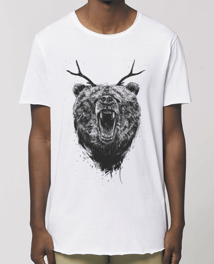 T-Shirt Long - Stanley SKATER Angry bear with antlers Par  Balàzs Solti