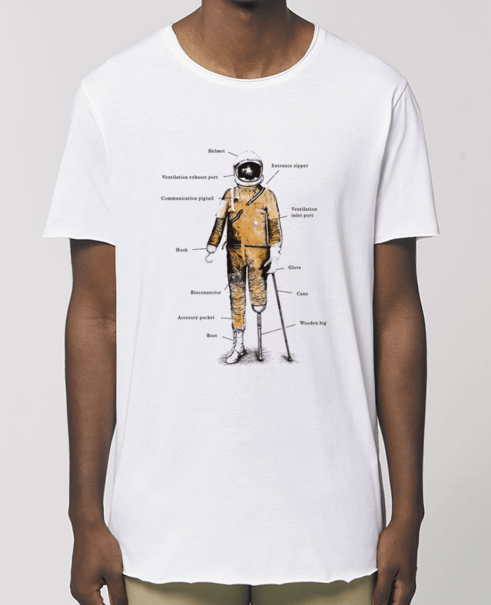 Men\'s long t-shirt Stanley Skater Astropirate with text Par  Florent Bodart