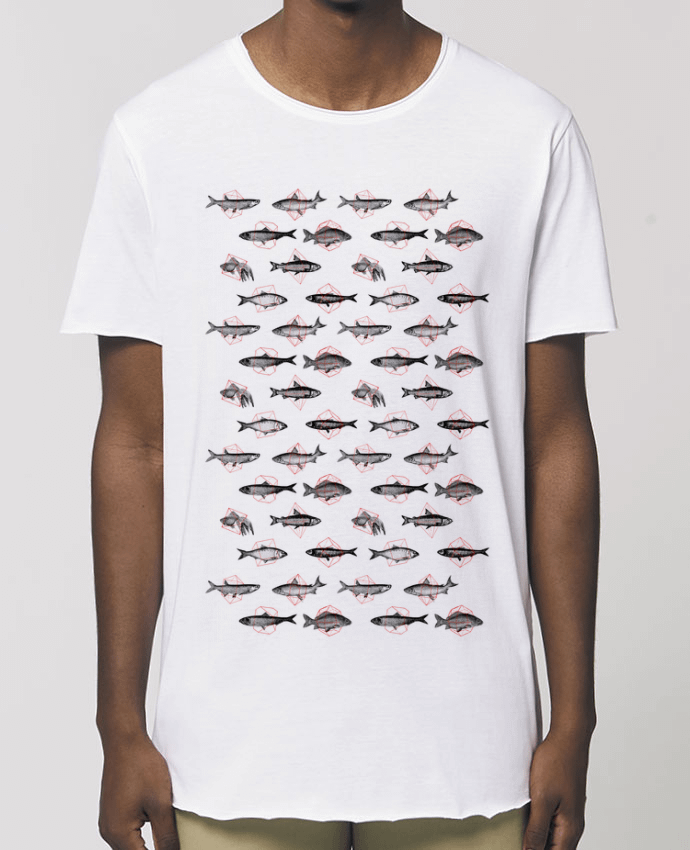 Men\'s long t-shirt Stanley Skater Fishes in geometrics Par  Florent Bodart