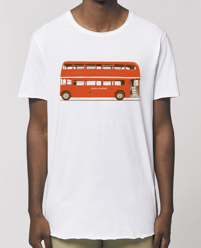 Men\'s long t-shirt Stanley Skater Red London Bus Par  Florent Bodart