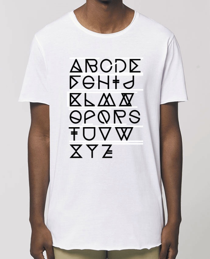T-Shirt Long - Stanley SKATER Geometrical ABC White Par  na.hili