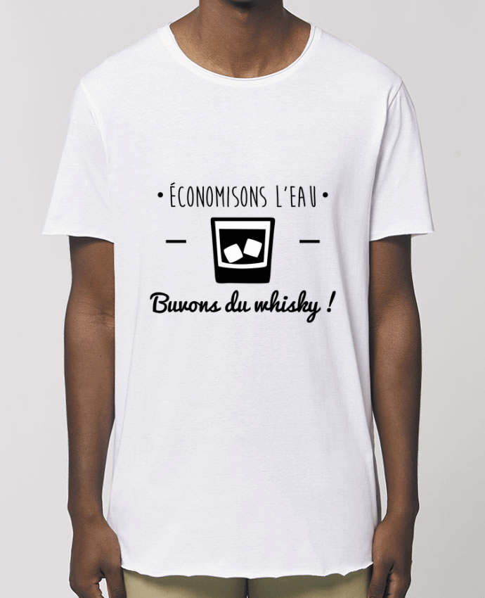 Men\'s long t-shirt Stanley Skater Economisons l'eau, buvons du whisky, humour,dicton Par  Benichan