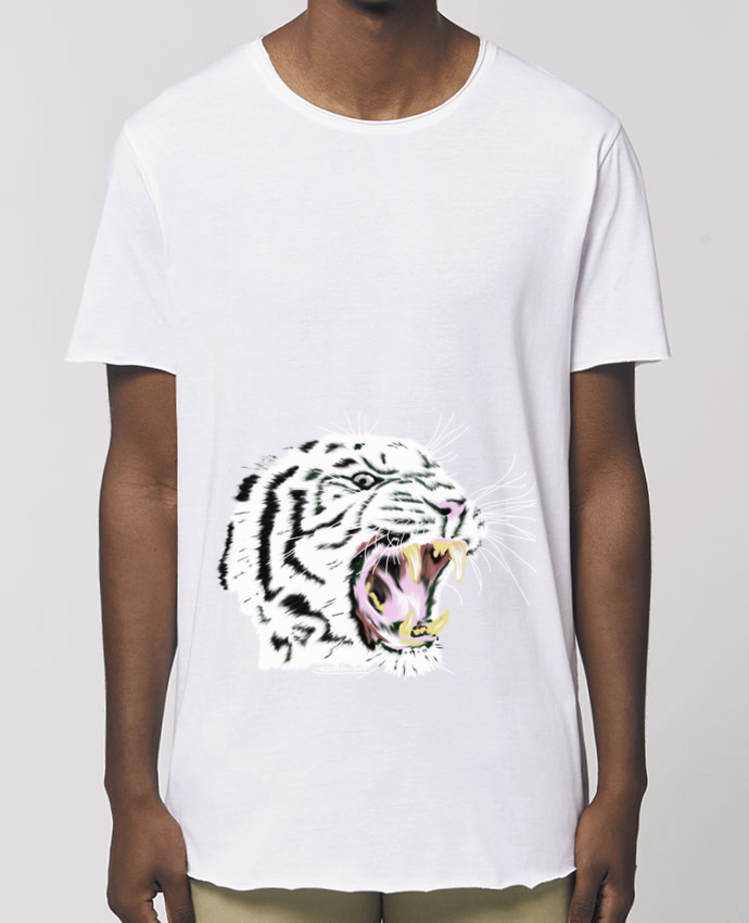 T-Shirt Long - Stanley SKATER Tigre blanc rugissant Par  Cameleon