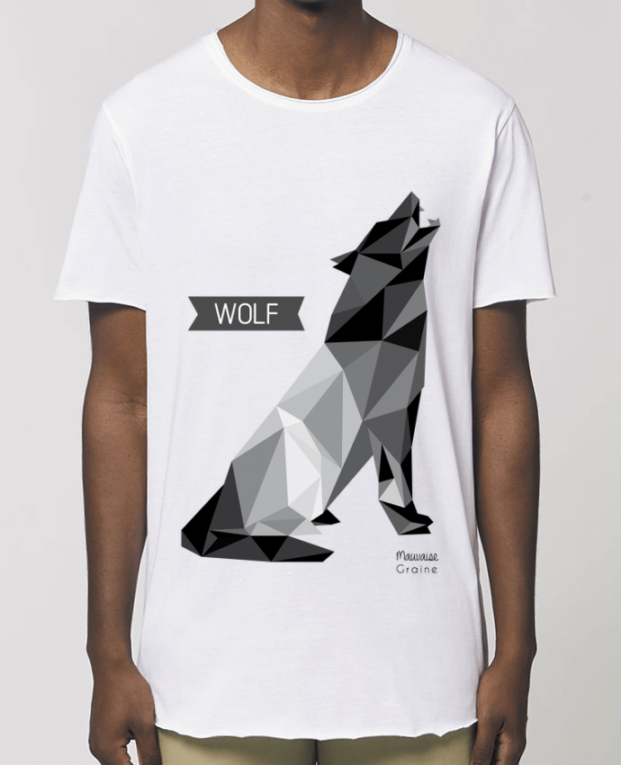 Men\'s long t-shirt Stanley Skater WOLF Origami Par  Mauvaise Graine