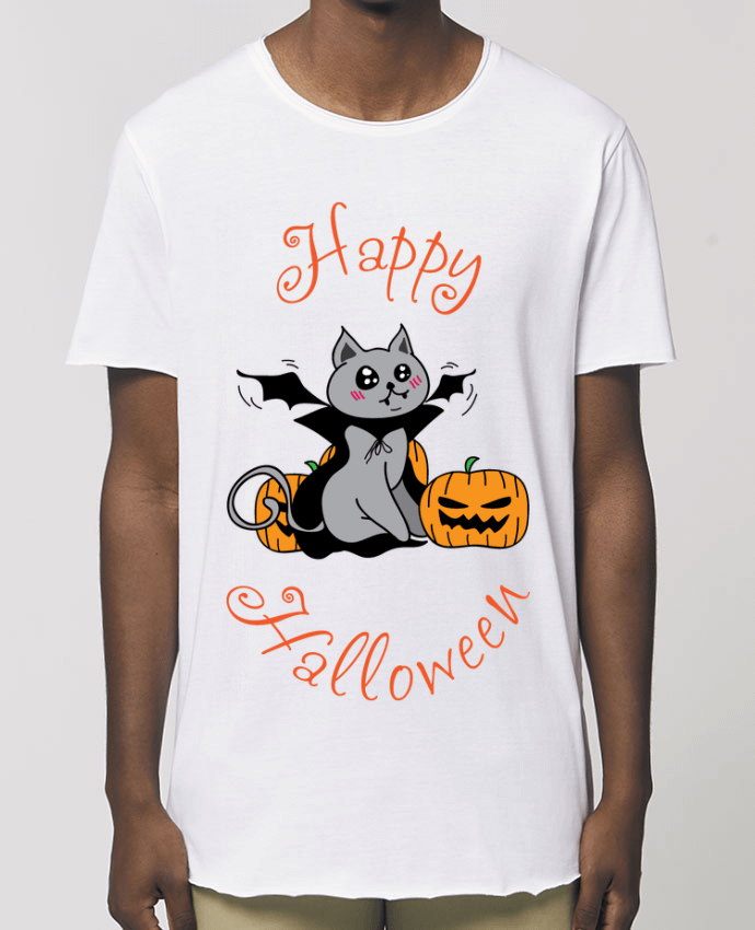 Men\'s long t-shirt Stanley Skater Cut Cat Halloween - Chat vampire Par  