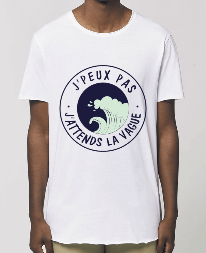 Men\'s long t-shirt Stanley Skater Je peux pas j'attends la vague Par  FRENCHUP-MAYO