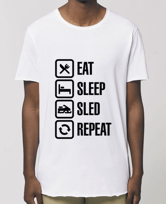 Tee-shirt Homme Eat, sleep, sled, repeat Par  LaundryFactory
