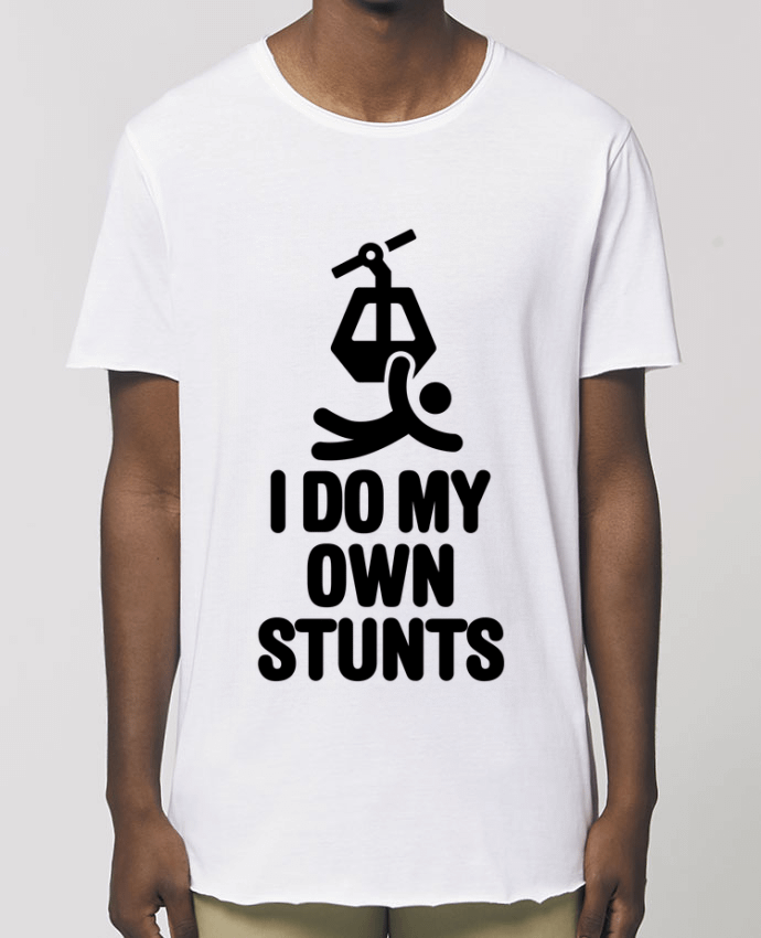 Men\'s long t-shirt Stanley Skater I DO MY OWN STUNTS TELESKI Black Par  LaundryFactory