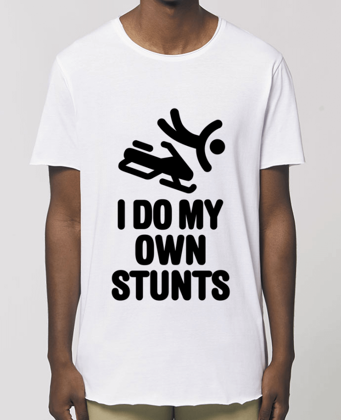 Men\'s long t-shirt Stanley Skater I DO MY OWN STUNTS SNOW Black Par  LaundryFactory