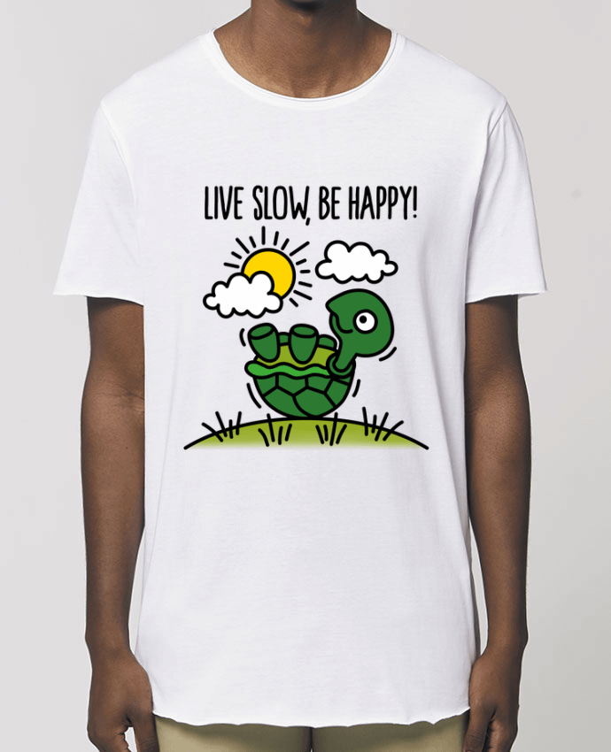 Tee-shirt Homme LIVE SLOW BE HAPPY Par  LaundryFactory