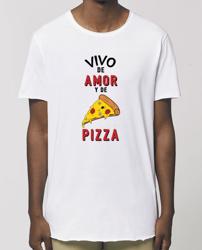 Camiseta larga pora él  Stanley Skater Vivo de amor y de pizza Par  tunetoo