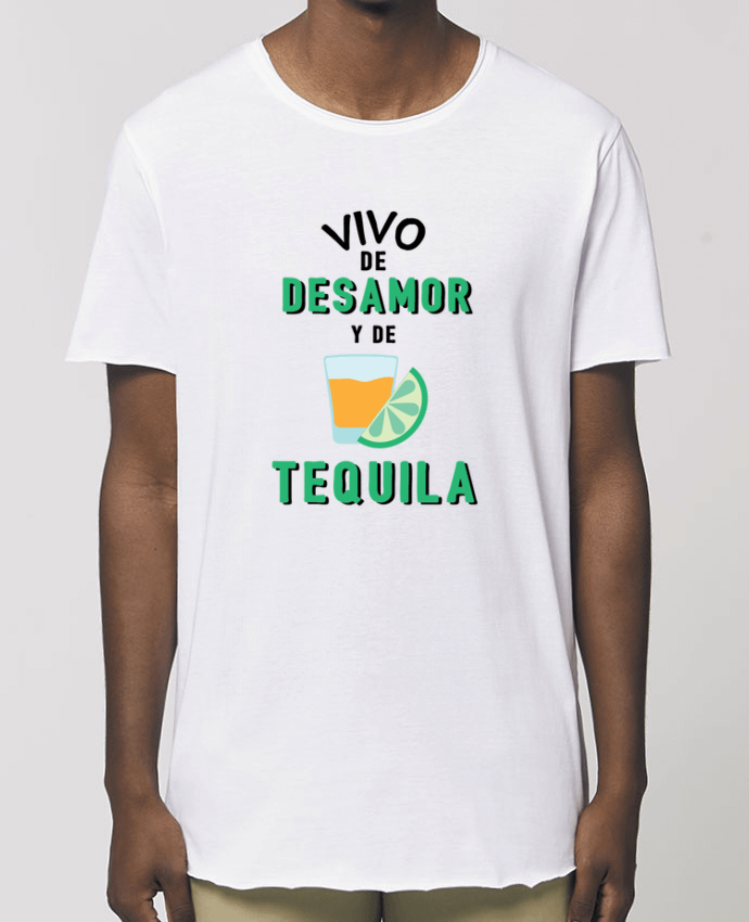 Camiseta larga pora él  Stanley Skater Vivo de desamor y de tequila Par  tunetoo